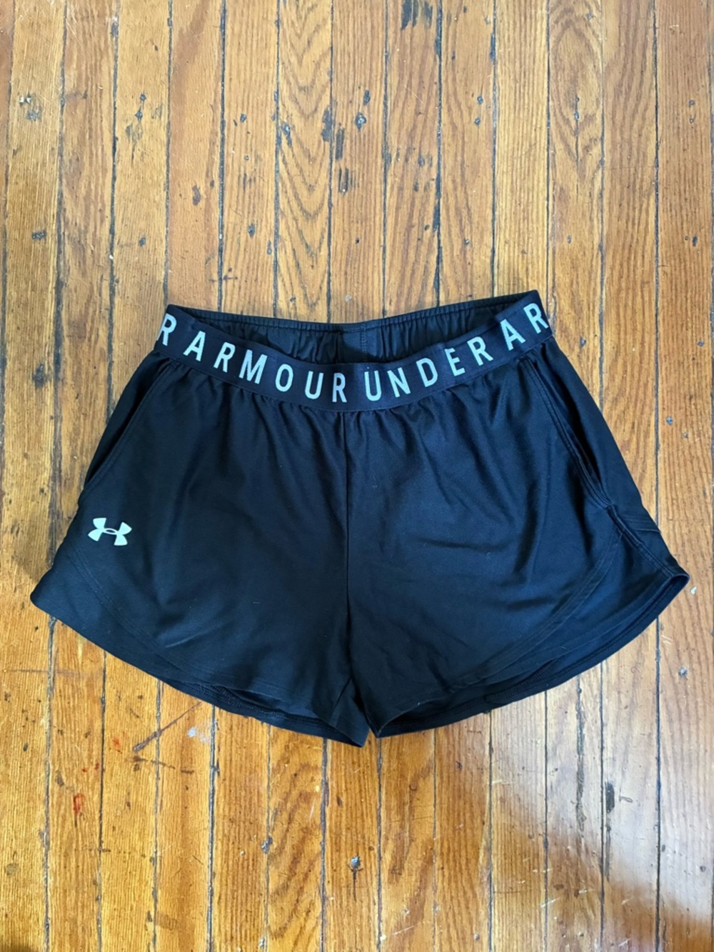 Under Armour Black Women's Athletic Performance Shorts with Branded Waistband